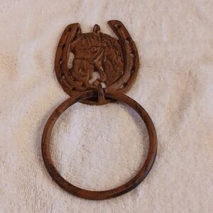 Western horse horseshoe towel holder bathroom decor barn decor